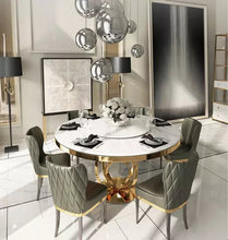 Cargar imagen en el visor de la galería, Dining Set Stainless steel and Marble
