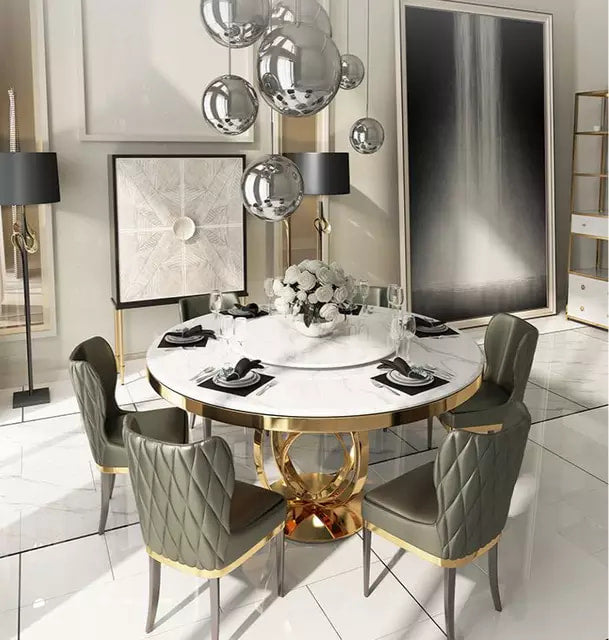 Dining Set Stainless steel and Marble