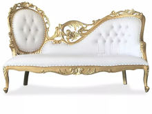 Load image into Gallery viewer, Royal Wedding Decor Chaise Lounge Wooden Bride Groom Sofa
