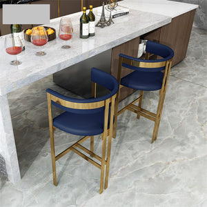 Modern gold swivel metal leather high chair furniture, gold chair stainless steel, stool bar metal