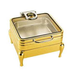 6L electric gold luxury chafing dish hotel chafer buffet food warmer for catering