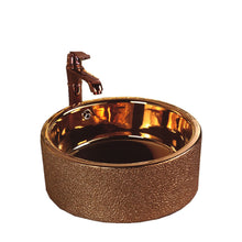 Cargar imagen en el visor de la galería, Bathroom Sink Ceramic Decorated Enamel Golden Luxury Wash Hand Basin
