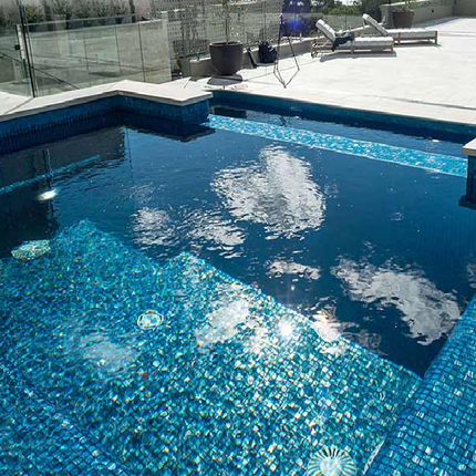 Mosaic Pool Tiles 30x30cm Square Blue Tiles for Swimming Pool Wall or Flooring Tile