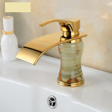 Load image into Gallery viewer, New Fashion Bathroom Waterfall Basin Tap Golden Ceramic Basin Faucet
