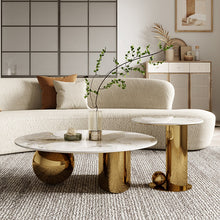 Load image into Gallery viewer, Italian minimalist modern coffee table gold stainless steel for living room furniture
