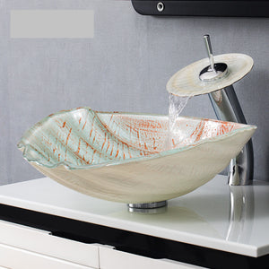 Modern Designs Customized Artificial Dining Room Special Cabinets Basins Sink Shell Bowl Shape Bathroom Italian Wash Basin with Faucet and Pop Up Drainer Included