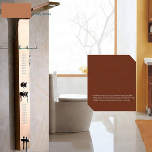 Bathroom Bath Rain Shower Column Set Stainless Steel Thermostatic Wall Shower Panel