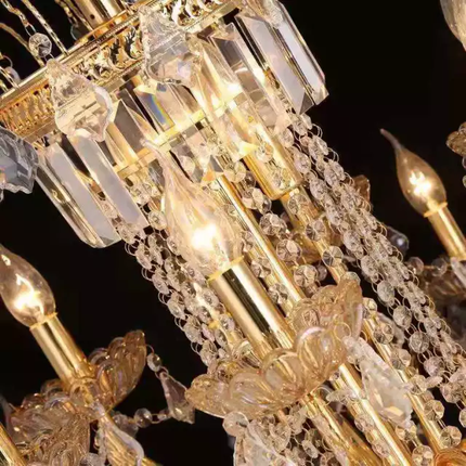 european style candle chandelier creative modern chandelier crystal lighting led lustre k9 hanging lamp for restaurant kitchen