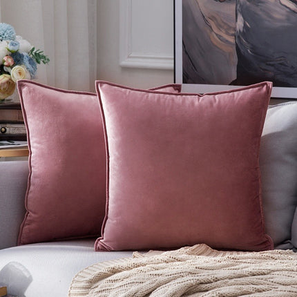 Neue, luxuriöse, weiche Kissenbezüge aus lila Samt für Hotel- und Heimsofas 