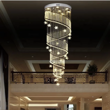 Load image into Gallery viewer, Crystal Stainless Luxury Chandelier high ceiling
