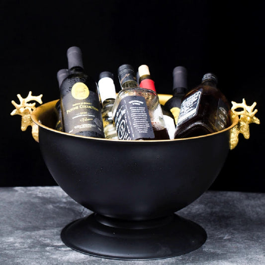Stainless-steel Luxury Deer Gold Black Electroplating Ice Bucket