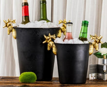 Load image into Gallery viewer, Stainless steel Luxury Deer Gold Black Electroplating Ice Bucket
