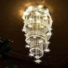 Load image into Gallery viewer, Crystal Stainless Luxury Chandelier high ceiling
