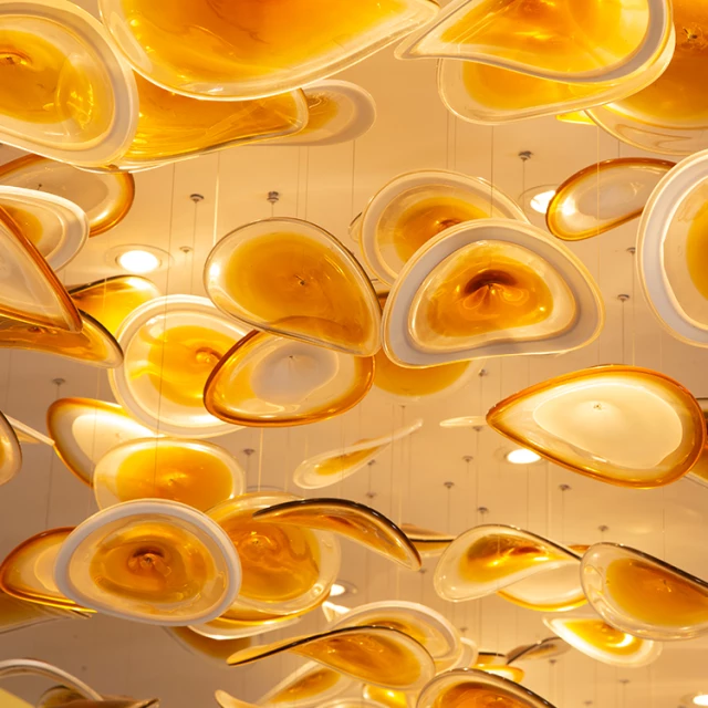 Contemporary Home Luxury Art Project Glass Crystal Long Led Chandelier Pendant Light