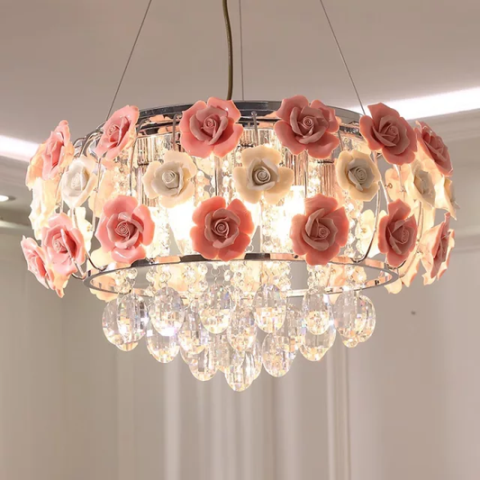 Crystal ball chandelier rose lamp lighting