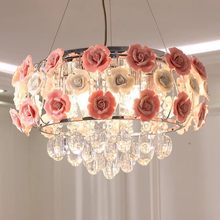 Load image into Gallery viewer, Crystal ball chandelier rose lamp lighting
