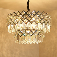 Load image into Gallery viewer, American style modern crystal ceiling lights chandeliers luxury living room kitchen island bedroom ceiling light chandelier
