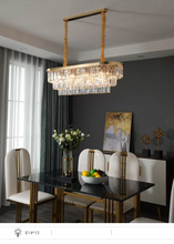 Load image into Gallery viewer, European Pendant Light Crystal Rectangular
