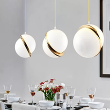 Load image into Gallery viewer, Lighting Gold Suspension Glass Led Pendant Lamp
