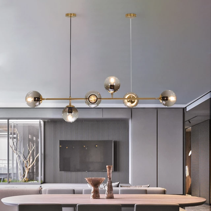 Contemporary golden black wrought iron dining room bedroom pendant light LED pendant light