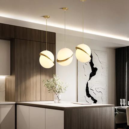 Lighting Gold Suspension Glass Led Pendant Lamp