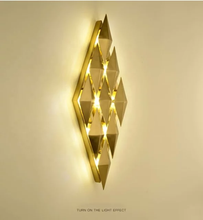 Load image into Gallery viewer, Diamond Wall Lamp for Bedroom or Hallway Luxury Design Made of Iron
