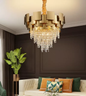K9 crystal pendant lights Luxury Chandelier 80CM Diameter Stainless Steel Electroplated Gold