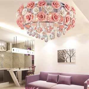Crystal ball chandelier rose lamp lighting