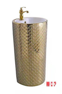 Stand alone Hand Wash Basin Gold Design Bathroom accessories