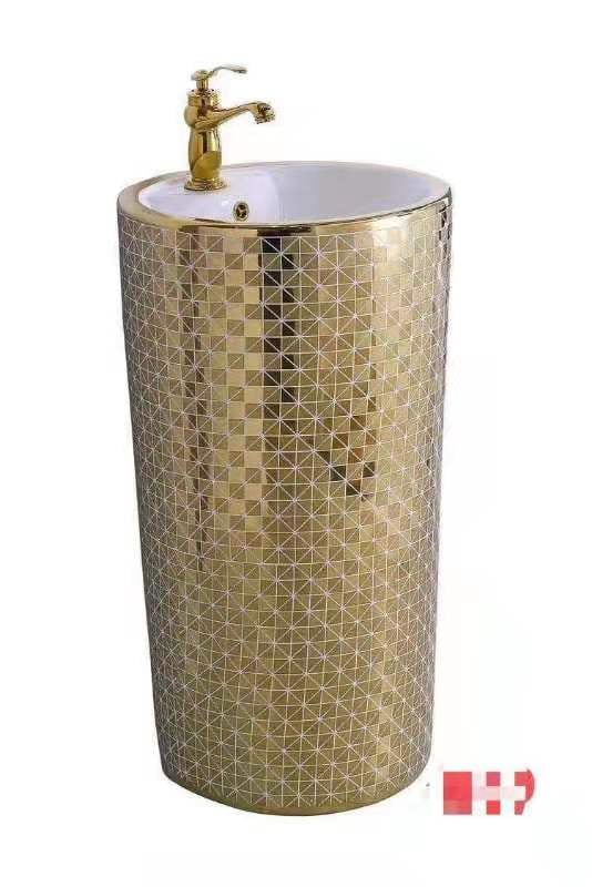 Stand alone Hand Wash Basin Gold Design Bathroom accessories