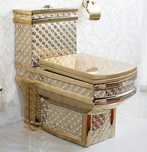 Load image into Gallery viewer, Luxury Golden Toilet Electroplating in Gold Dubai Designed
