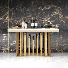 Charger l&#39;image dans la galerie, Console Table Stainless steel and Marble Top
