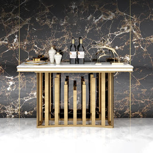 Console Table Stainless steel and Marble Top