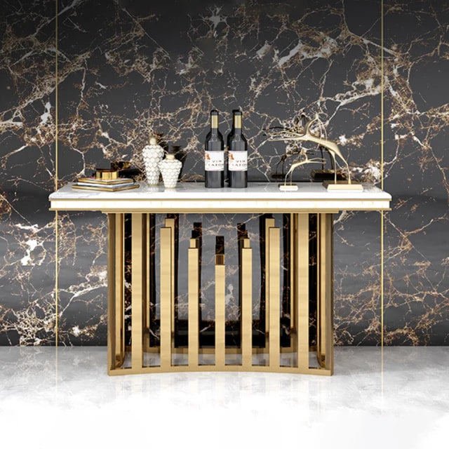 Console Table Stainless steel and Marble Top