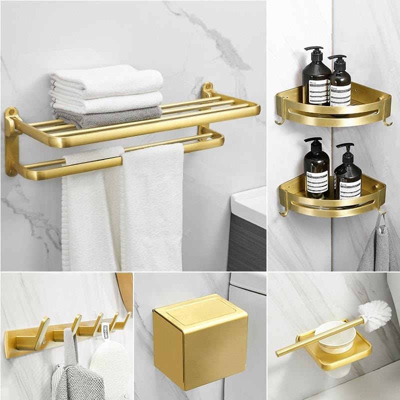 Gold Aluminum Bathroom Accessories set New Model