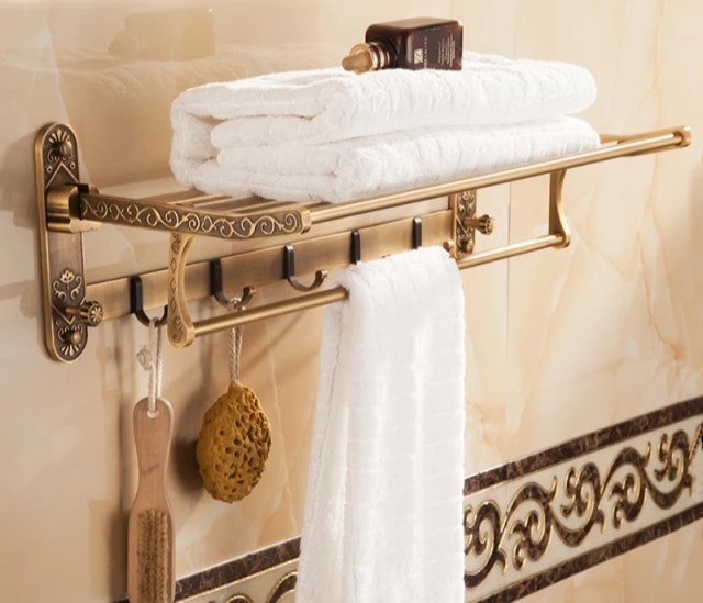 Ancient Towel rack Brass Materials