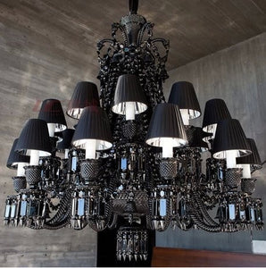 Elegant Black Chandelier Glass and Crystal