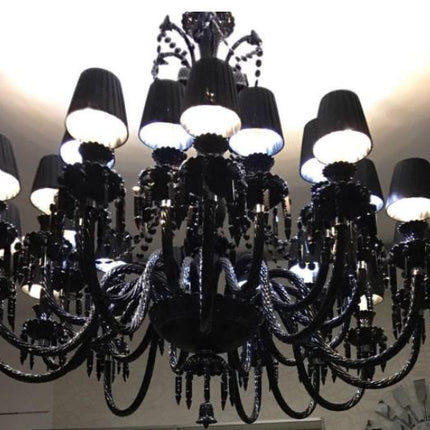 Elegant Black Chandelier Glass and Crystal