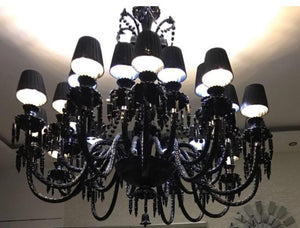 Elegant Black Chandelier Glass and Crystal