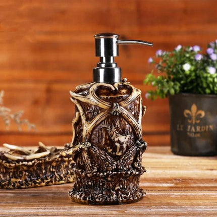 Gelflaschenhalter-Spender im Vintage-Retro-Stil mit rustikalem Motiv