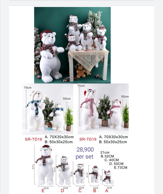 Christmas Bears Decors per set