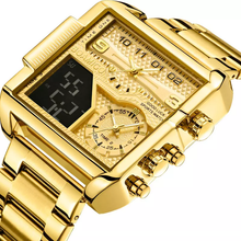 Загрузить изображение в средство просмотра галереи, Men Digital Watch Waterproof Gold Stainless Steel Men Luxury Automatic Accessories Multifunctional Chronograph Dial Gift Ideas
