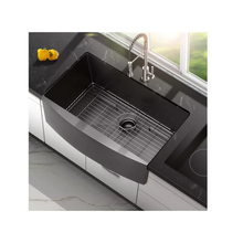 Load image into Gallery viewer, Apron sink Nano black 304 stainless steel Farmhouse Kitchen Sink
