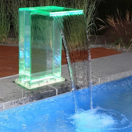 Acrylic Led Light Color Changing Pool Waterfalls for Swimming Pool Design