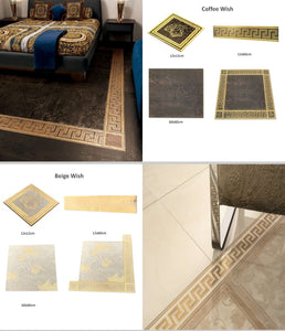 12x60cm Luxury versace Black Gold Border Tiles Luxury Edition Mosaic Dubai Tiles 12pcs in a box