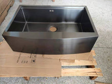 Load image into Gallery viewer, Apron sink Nano black 304 stainless steel Farmhouse Kitchen Sink
