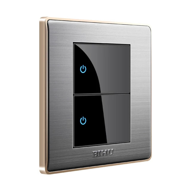 Stainless Steel Led Light Switch Universal 1gang,2gang,3gang,4gang 2Way Accessories UK Standard Click Light Cover Switch Utility Box Included
