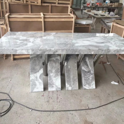 Marble Dining Table Gray Home Furniture