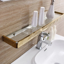 Load image into Gallery viewer, Bathroom Cabinet Gold and White Motif Luxury Stainless Steel Frame
