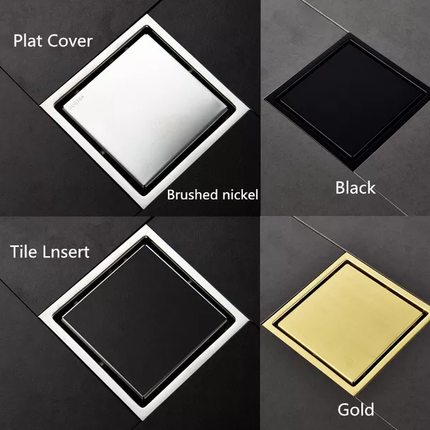 Gold Floor Square Drainer Stainless Steel 4x4 inch